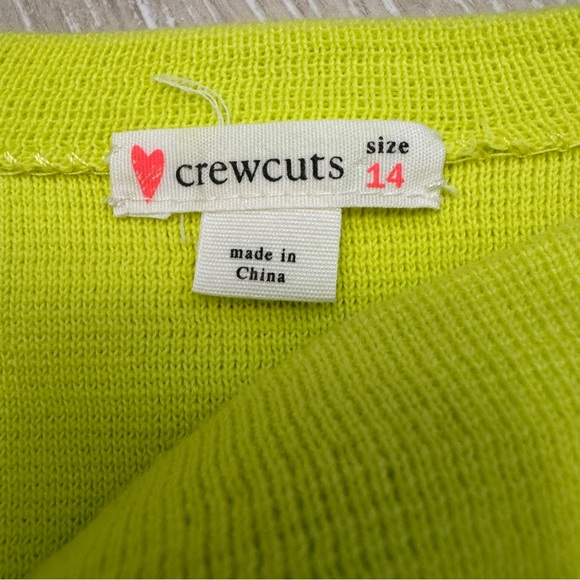 Crewcuts Lime Green Girls Sweater Side Stripes Brat Summer size 14 - Picture 5 of 12